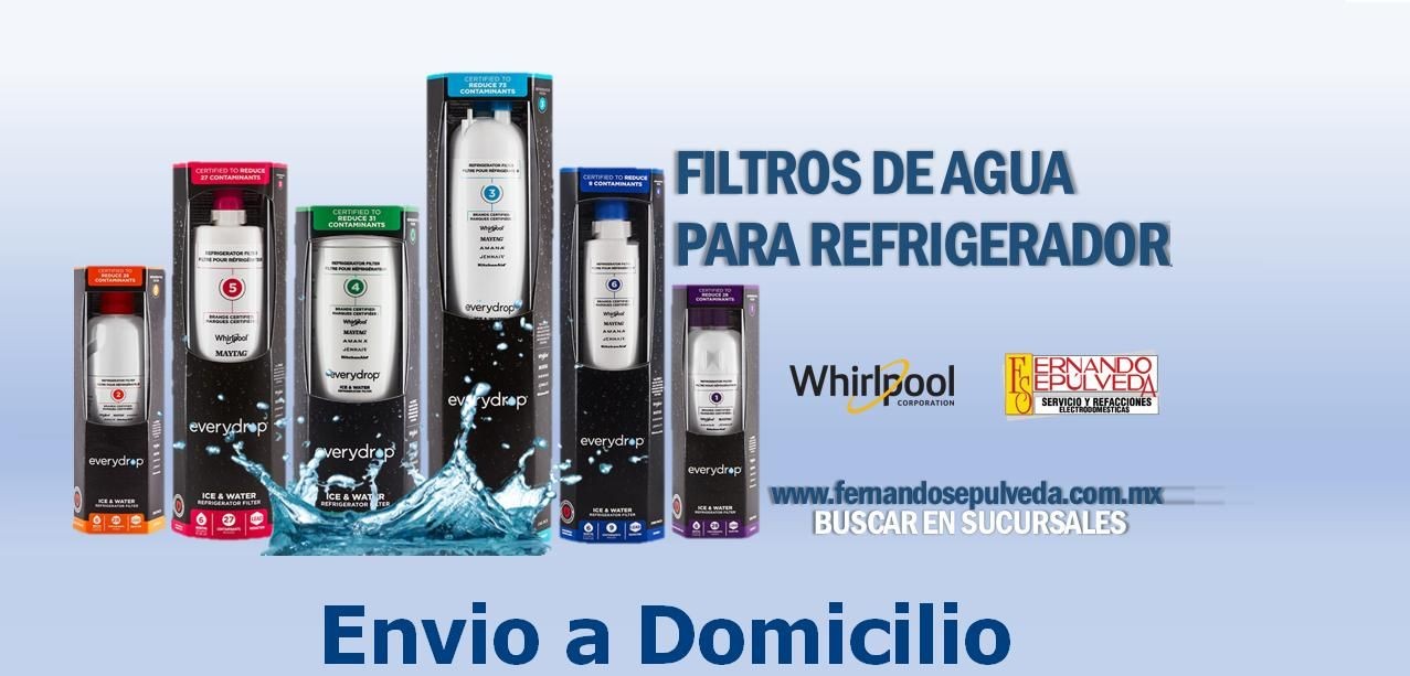 FILTROS PURIFICADORES DE AGUA PARA REFRIGERADORES WHIRLPOOL