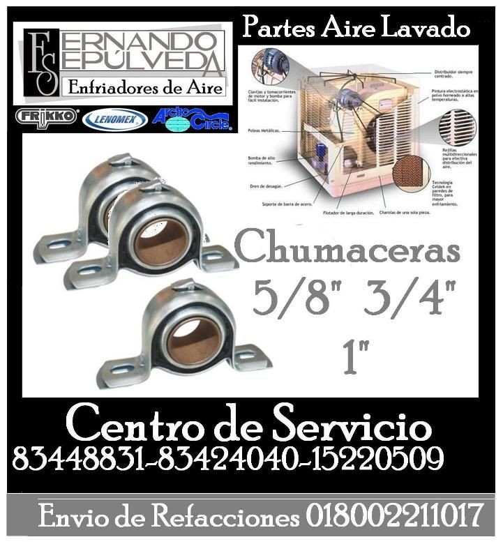 Chumaceras para Aire Lavado o Enfriador de Aire 5/8" 3/4" 1"