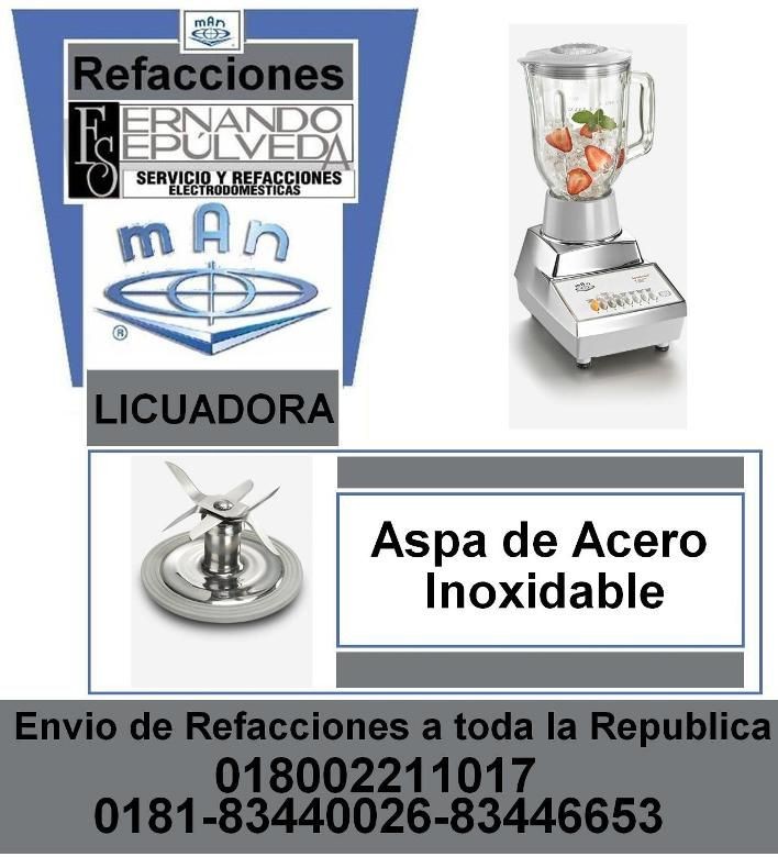 ASPAS O CUCHILLAS DE ACERO  PARA LICUADORA MAN