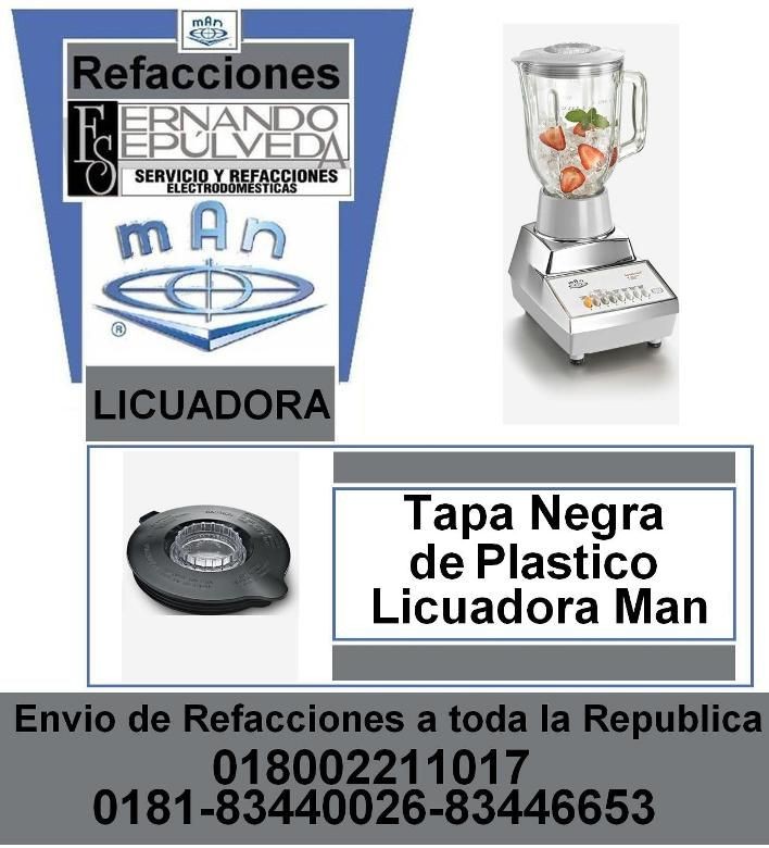 TAPA NEGRA DE PALSTICO DEL VASO DE LICUADORA MAN