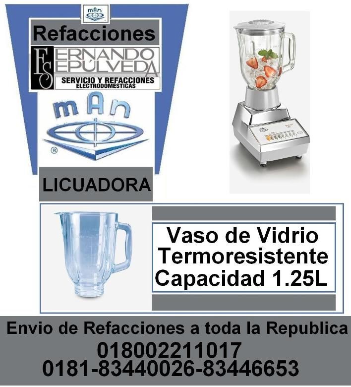 VASO DE VIDRIO  DE LICUADORA MAN