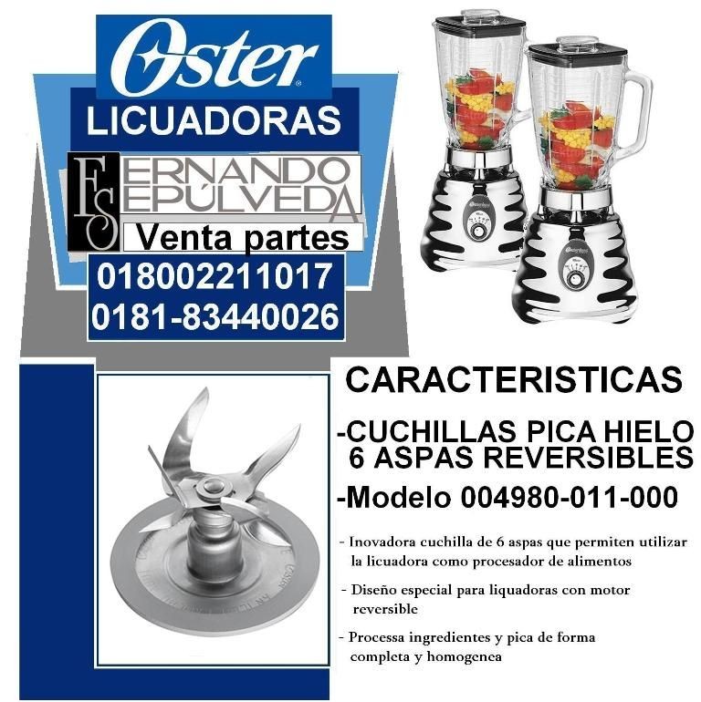 CUCHILLAS O ASPAS PICAHIELO 6 ASPAS REVERSIBLES  PARA LICUADORA OSTER