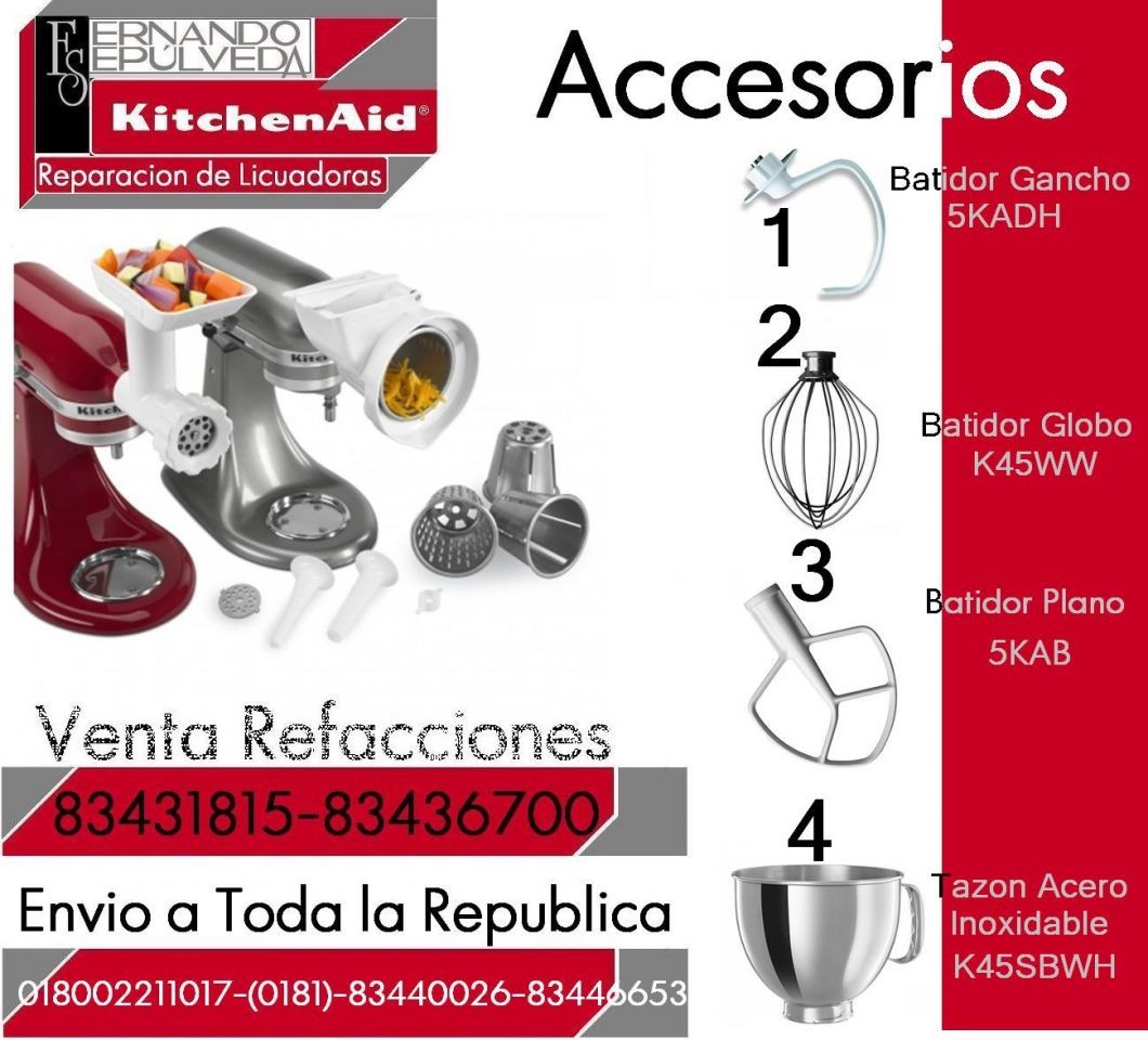 ACCESORIOS PARA BATIDORA KITCHENAID