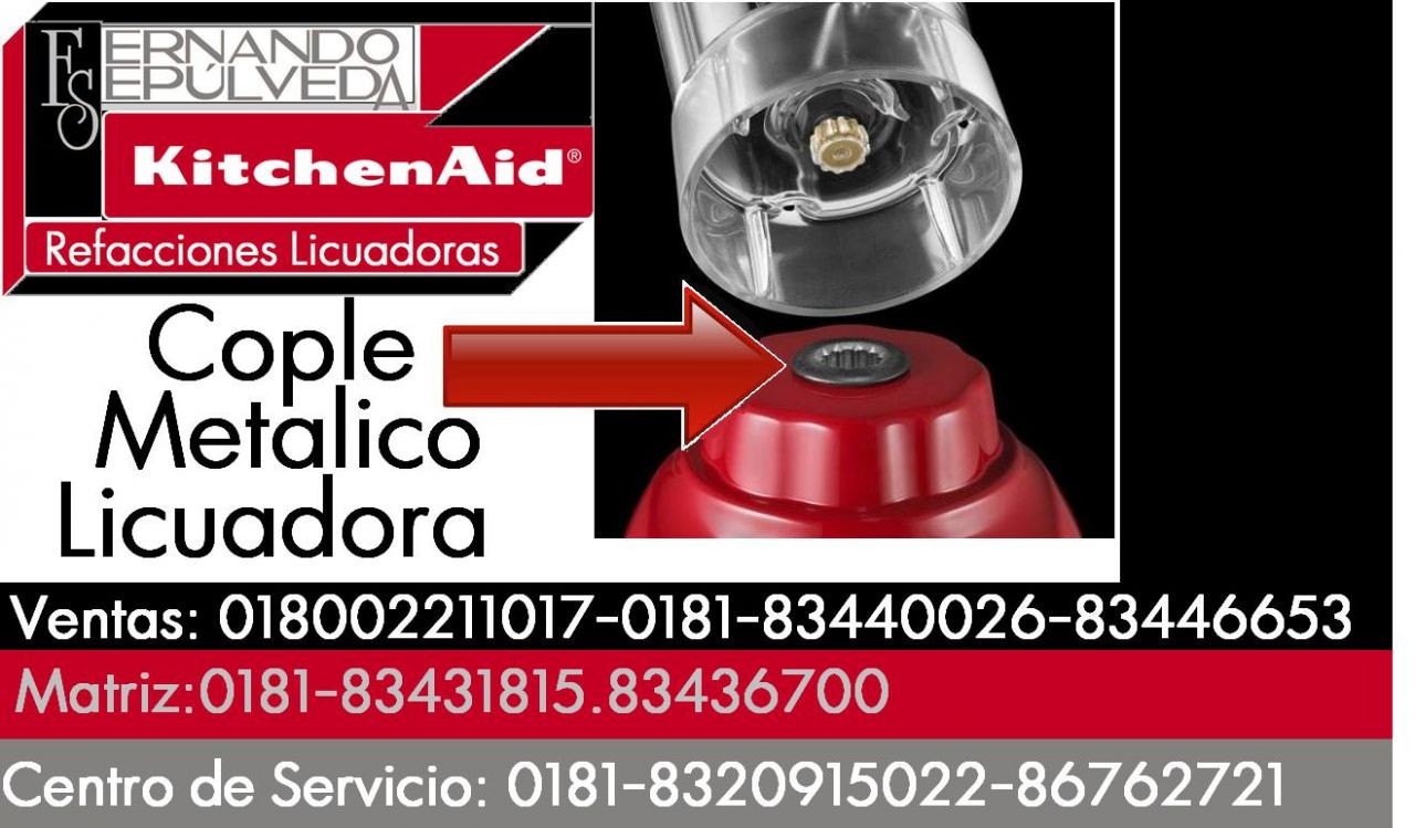 COPLE METALICO PARA LICUADORA KITCHENAID