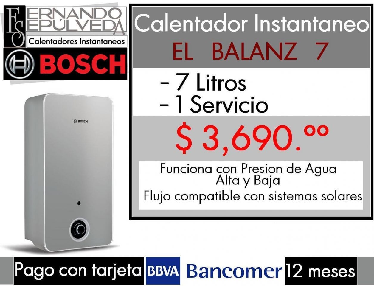 CALENTADOR INSTANTÁNEO BOSCH MODELO BALANZ 7