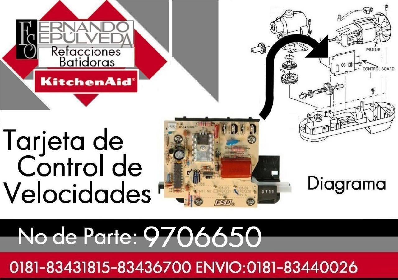 TARJETA DE CONTROL DE VELOCIDADES PARA BATIDORA KITCHENAID