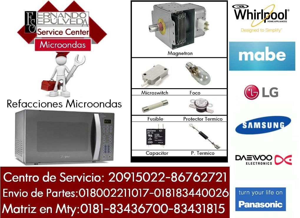 REFACCIONES PARA MICROONDAS