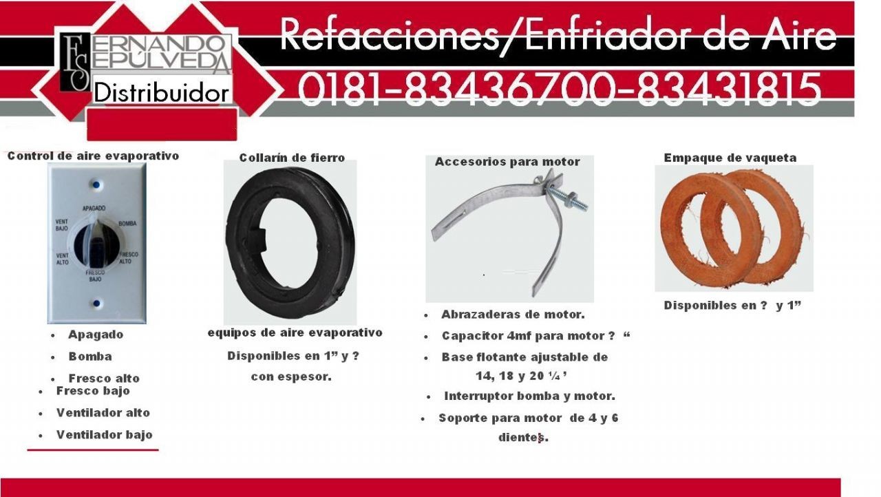 ACCESORIOS PARA AIRE LAVADO O ENFRIADOR DE AIRE