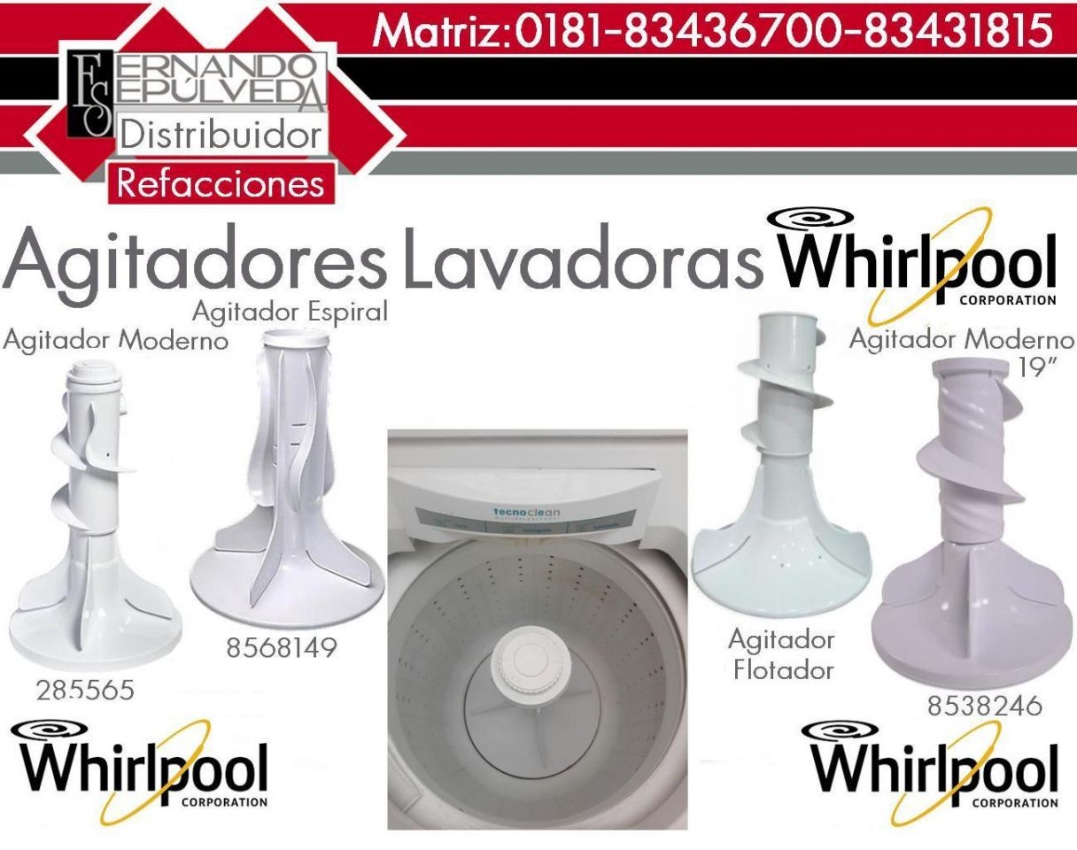 AGITADORES USADOS EN lavadoras MARCA WHIRPOOL