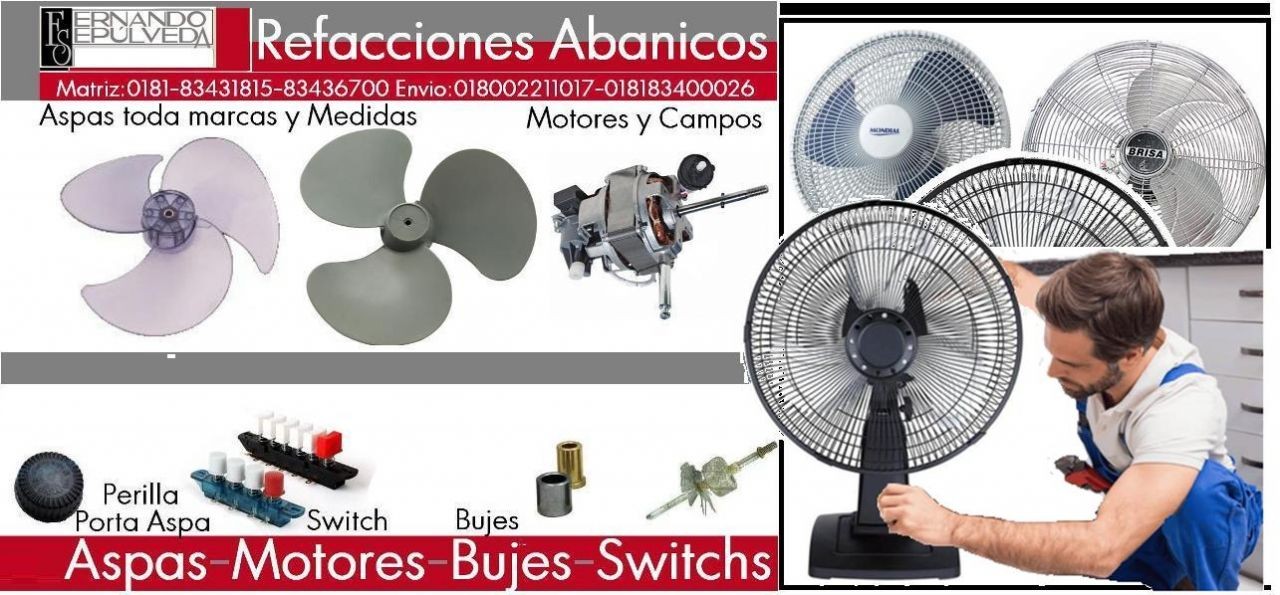 REFACCIONES PARA VENTILADOR