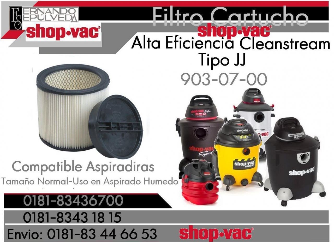 Filtro Cartucho Aspiradora Shop-vac  de Alta Eficiencia Cleanstream® Gore® (Tipo JJ)