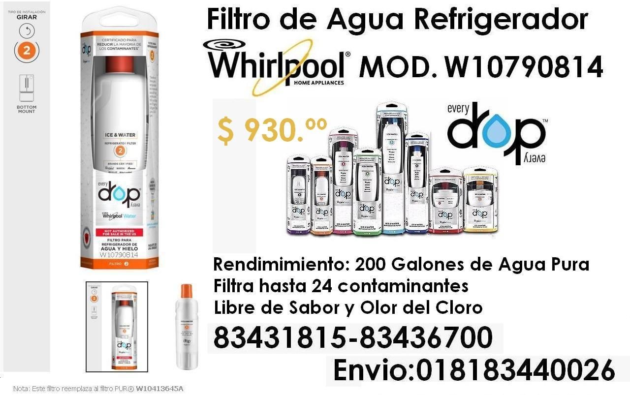 FILTRO PARA LÍNEA DE AGUA PARA REFRIGERADORES WHIRLPOOL