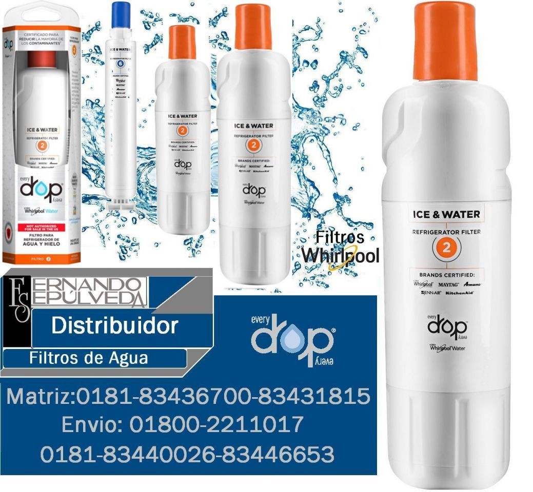 FILTRO de Purificador de agua para Refrigeradores   Whirlpool Modelo:W10790814
