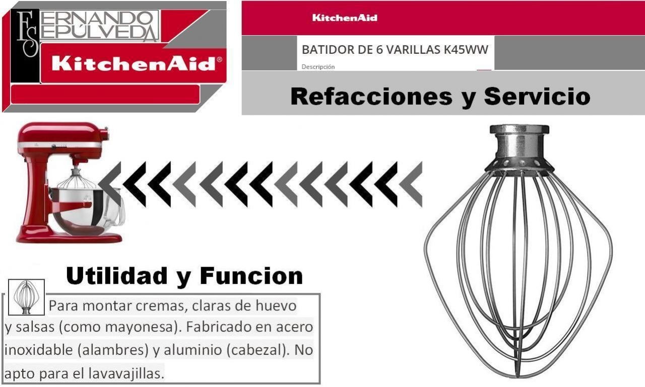 Accesorio de Batidora KitchenAid Batidor de 6 Varillas K45WW