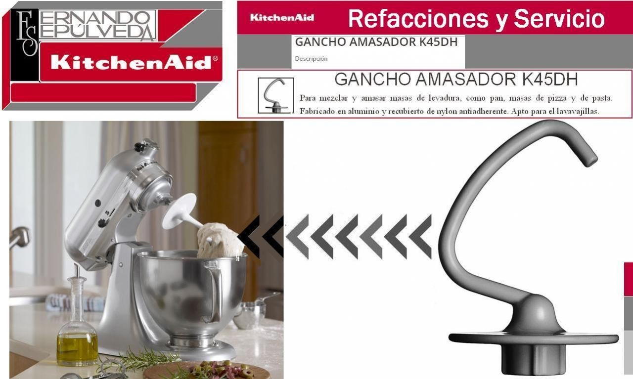 GANCHO AMASADOR K45DH BATIDORA KITCHENAID