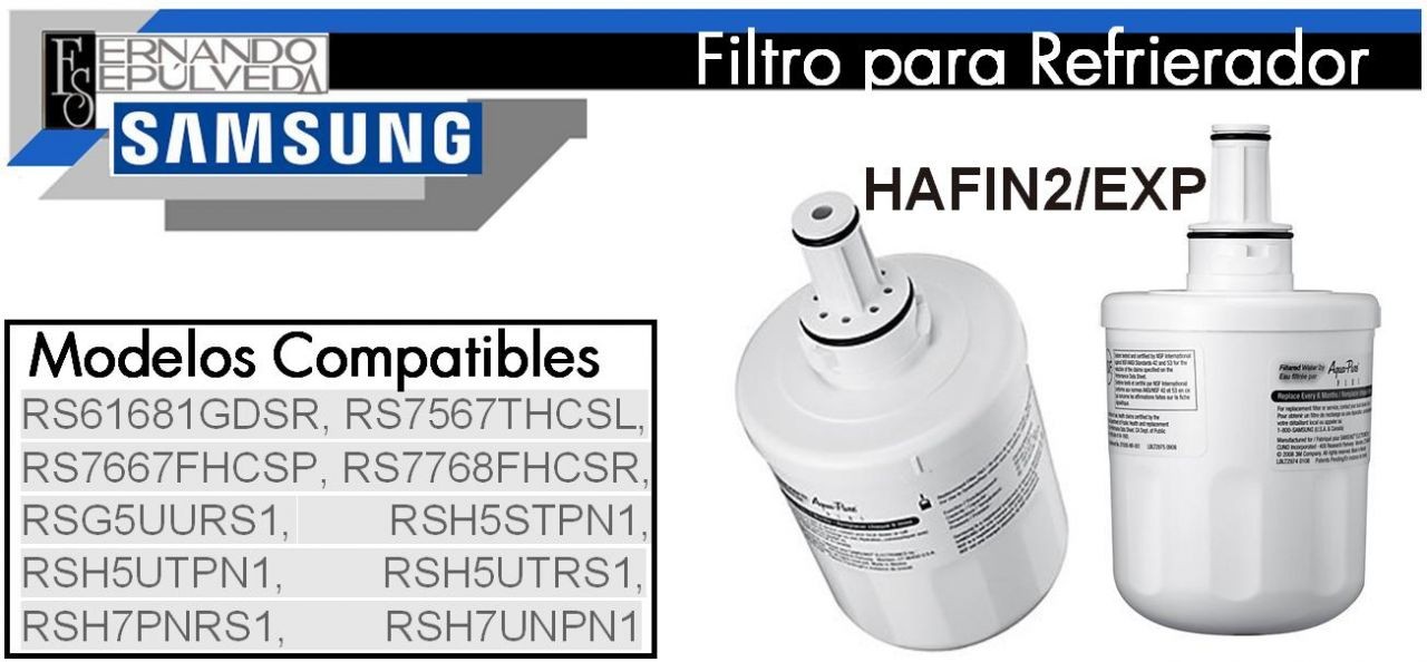 Filtro para purificar  Agua para Refrigerador Samsung.