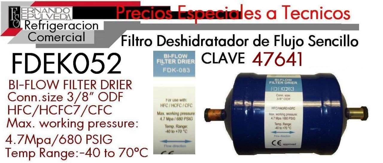 Filtro Desidratador FDEK052