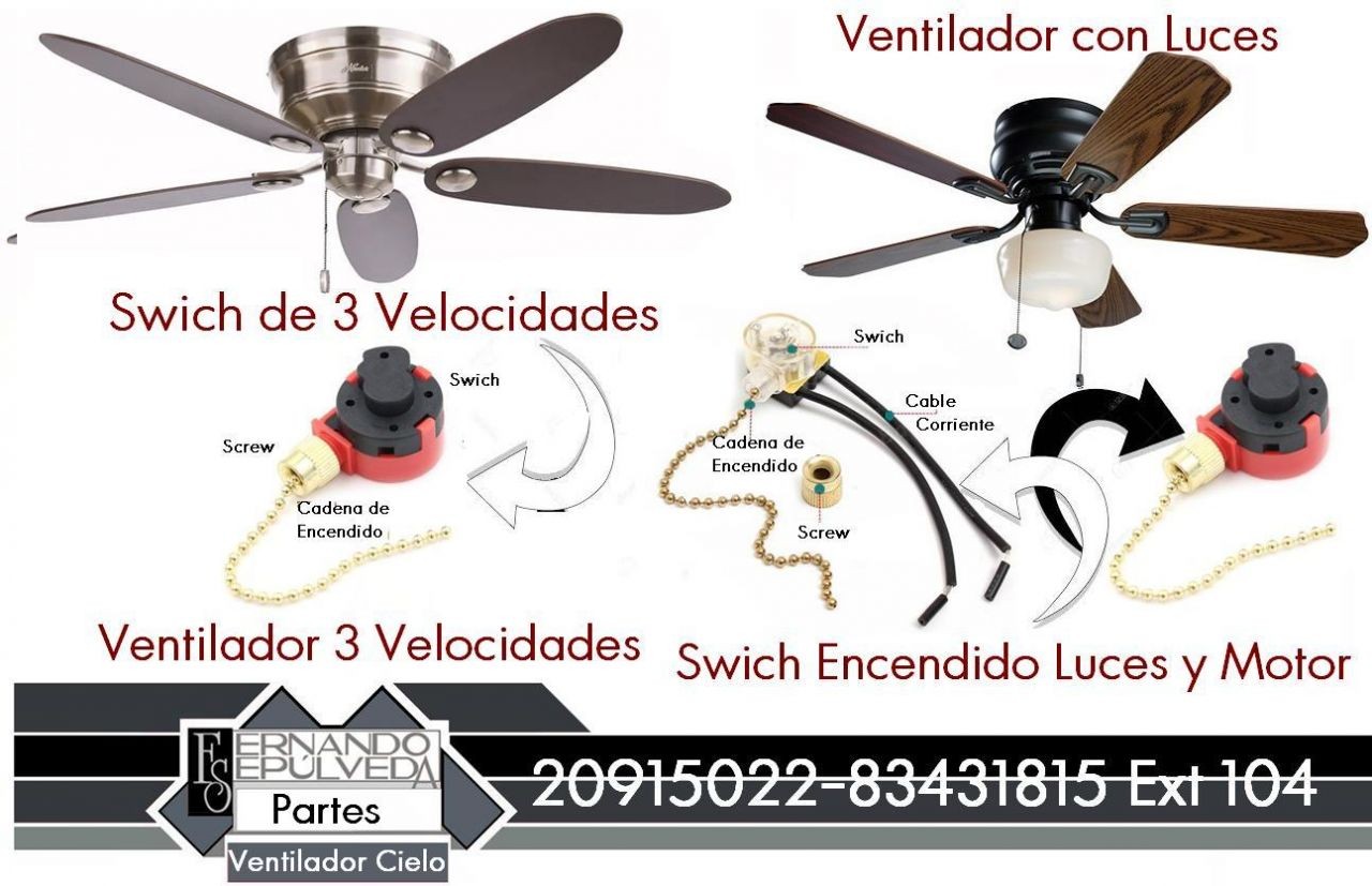 Funcio e Instalacion Swich de luminacion para Ventilador de Techo o Cielo