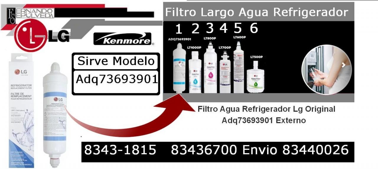FILTRO  DE AGUA REFRIGERADOR  LG ADQ36006101