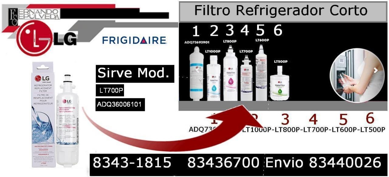 FILTRO PURIFICADOR DE AGUA REFRIGERADOR LT700P