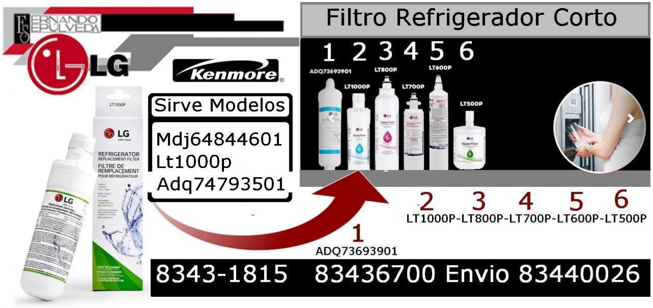FILTRO PURIFICADOR DE AGUA REFRIGERADOR LT100P