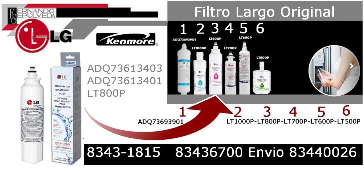 FILTRO PURIFICADOR DE AGUA REFRIGERADOR LT800P